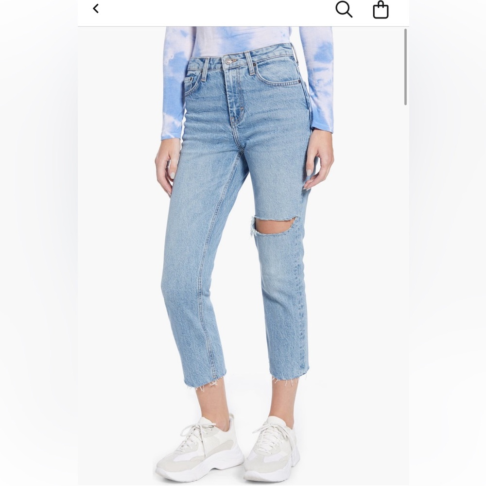 Topshop ripped straight leg jeans 26